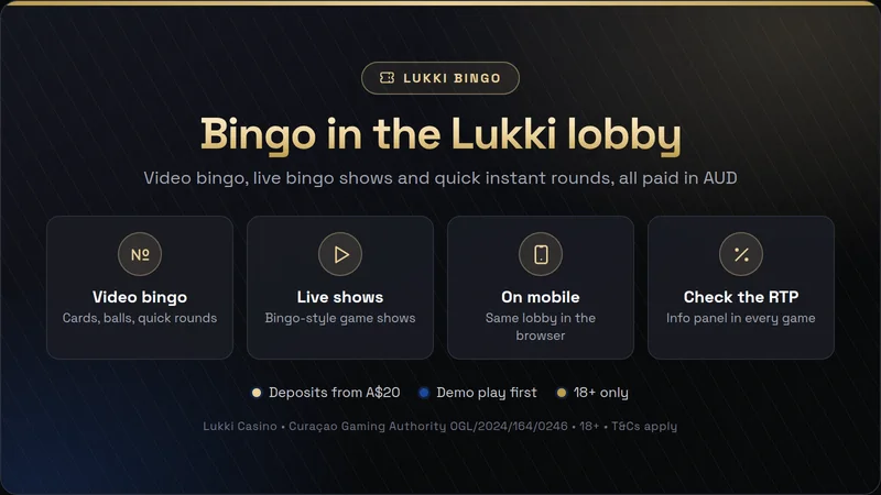 Lukki bingo lobby with live bingo shows and video bingo games